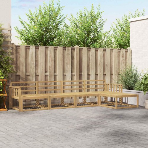 Udendørs sofagruppe 5 stk Hvid 329 x 162,5 x 73 cm