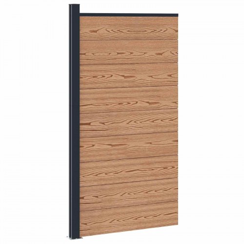 Hegnspanel WPC og Aluminium Brun