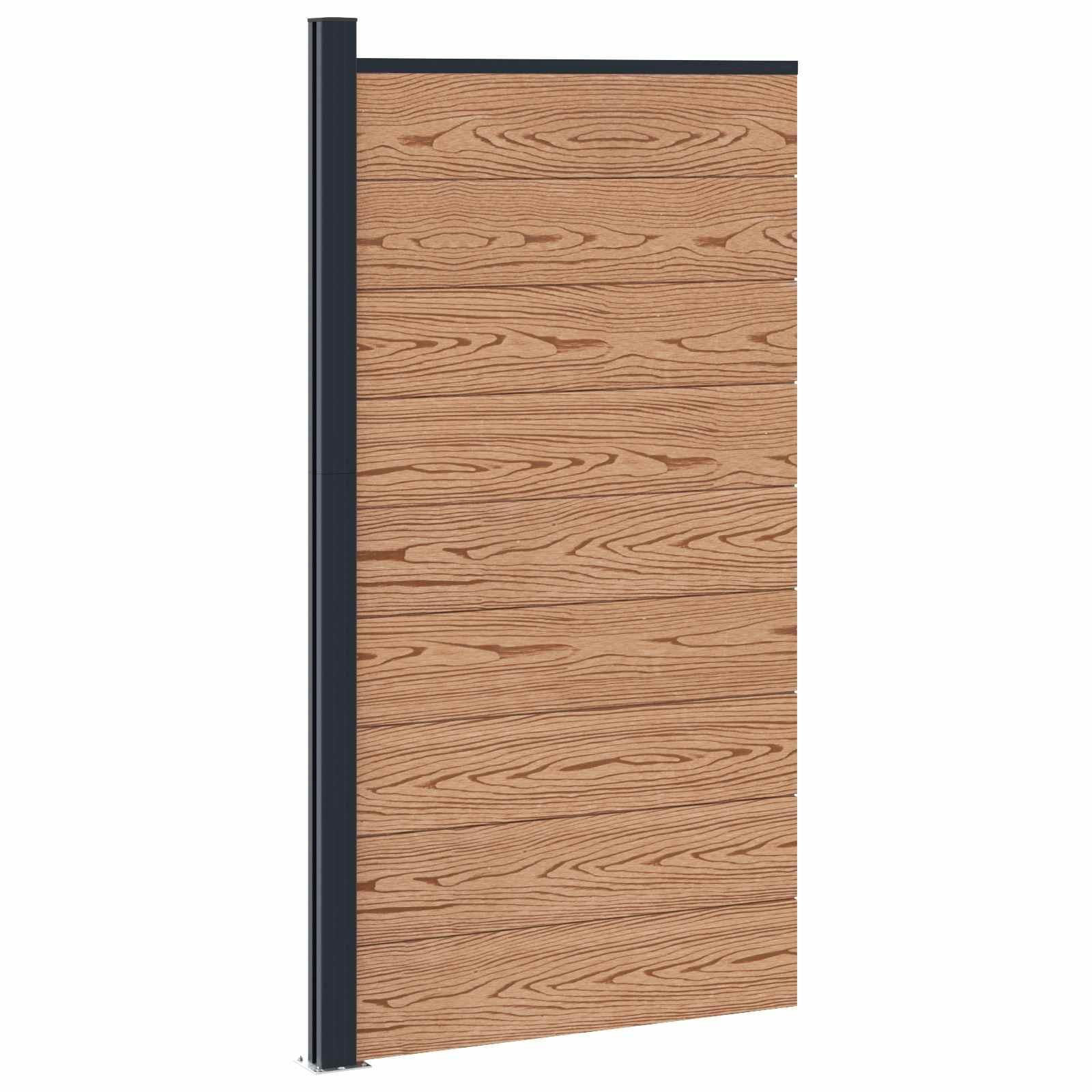 Hegnspanel WPC og Aluminium Brun