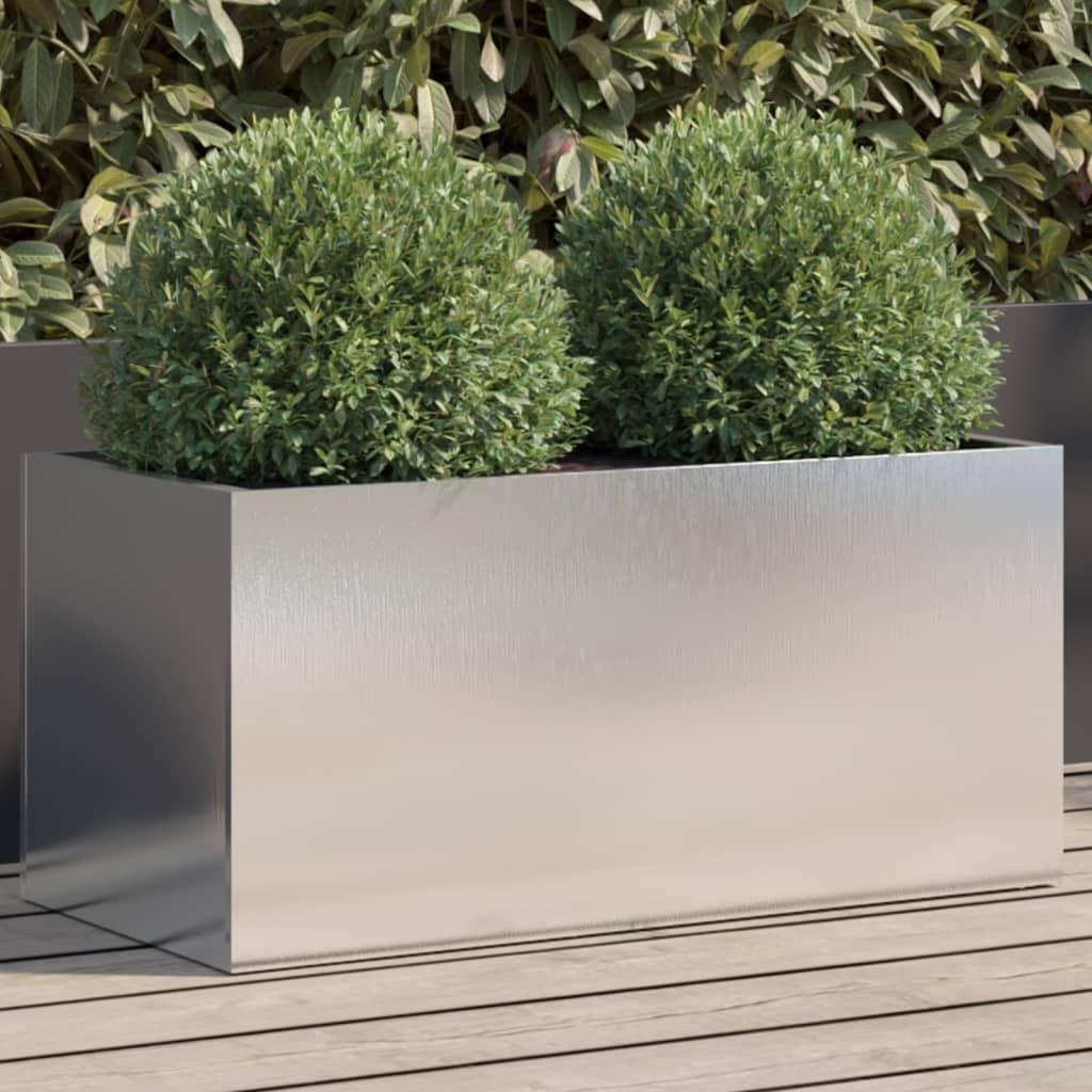 Plantekasse 62x30x29 cm rustfrit stål sølvfarvet