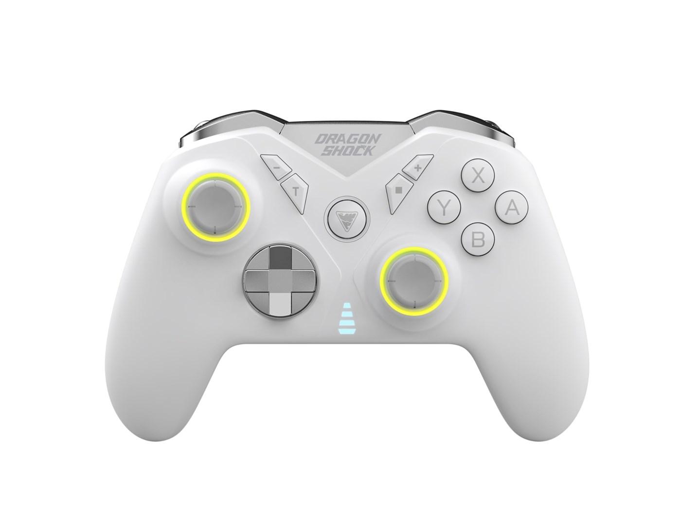 Dragonshock Nebula Pro - hvid Bluetooth gamepad til Nintendo Switch