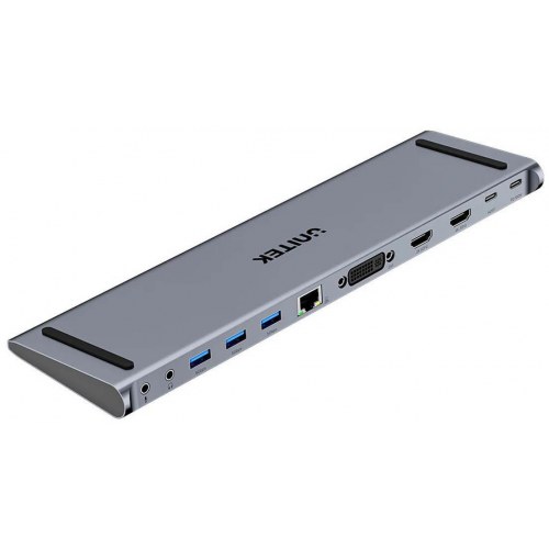 UNITEK D1147AGY01 USB-C dockingstation med DisplayLink - 4K@30Hz, 5 Gbps, PD 100 W