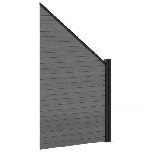 Hegnspanel WPC og Aluminium Grå