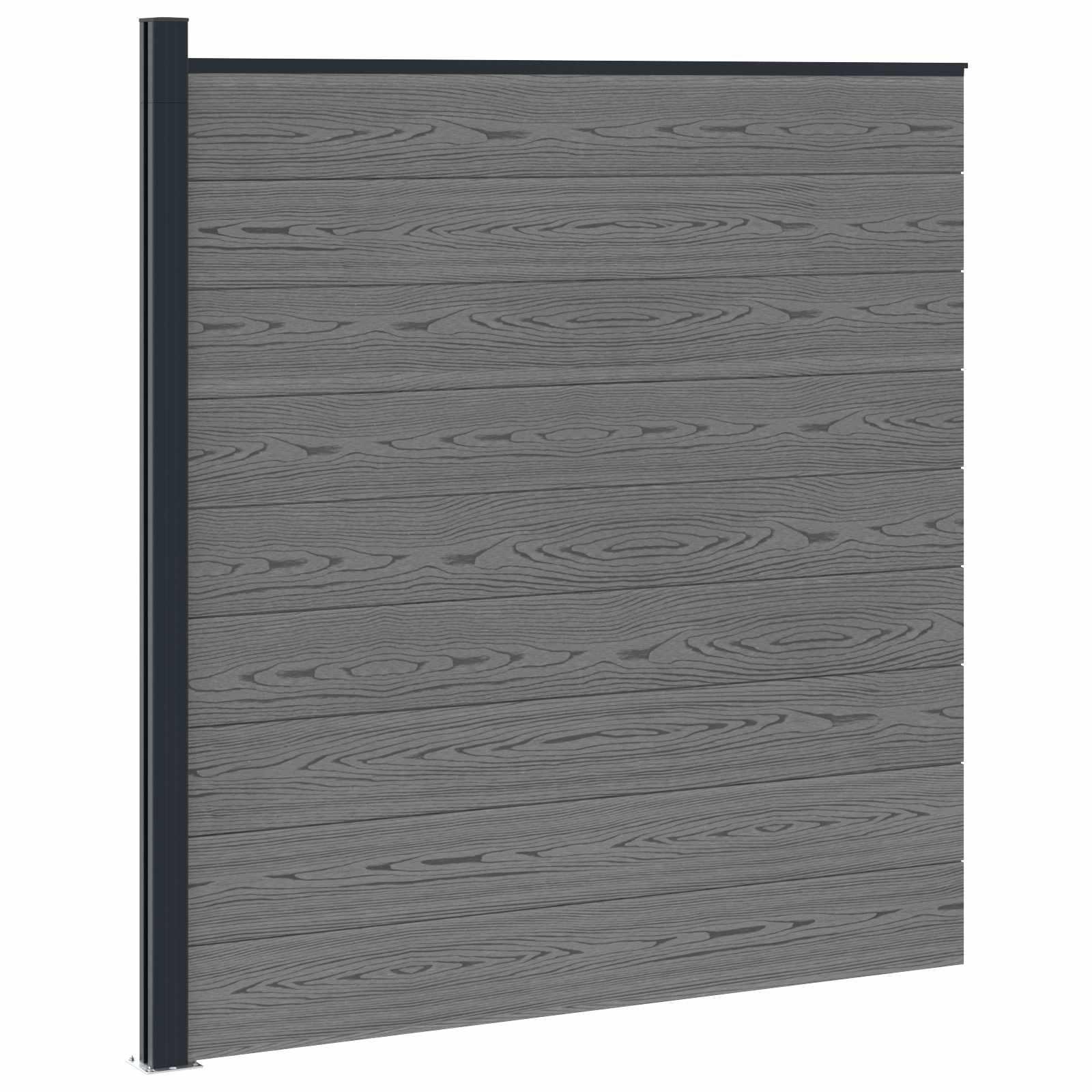 Hegnspanel WPC og Aluminium Grå