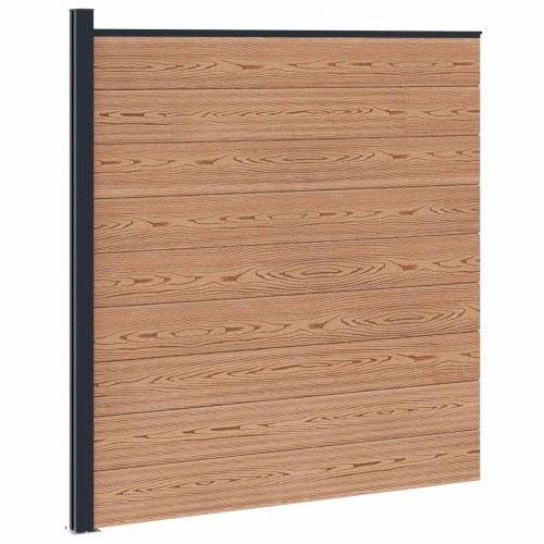 Hegnspanel WPC og Aluminium Brun