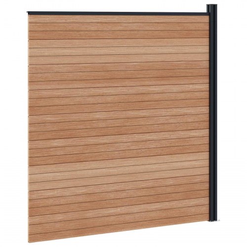 Hegnspanel WPC og Aluminium Brun