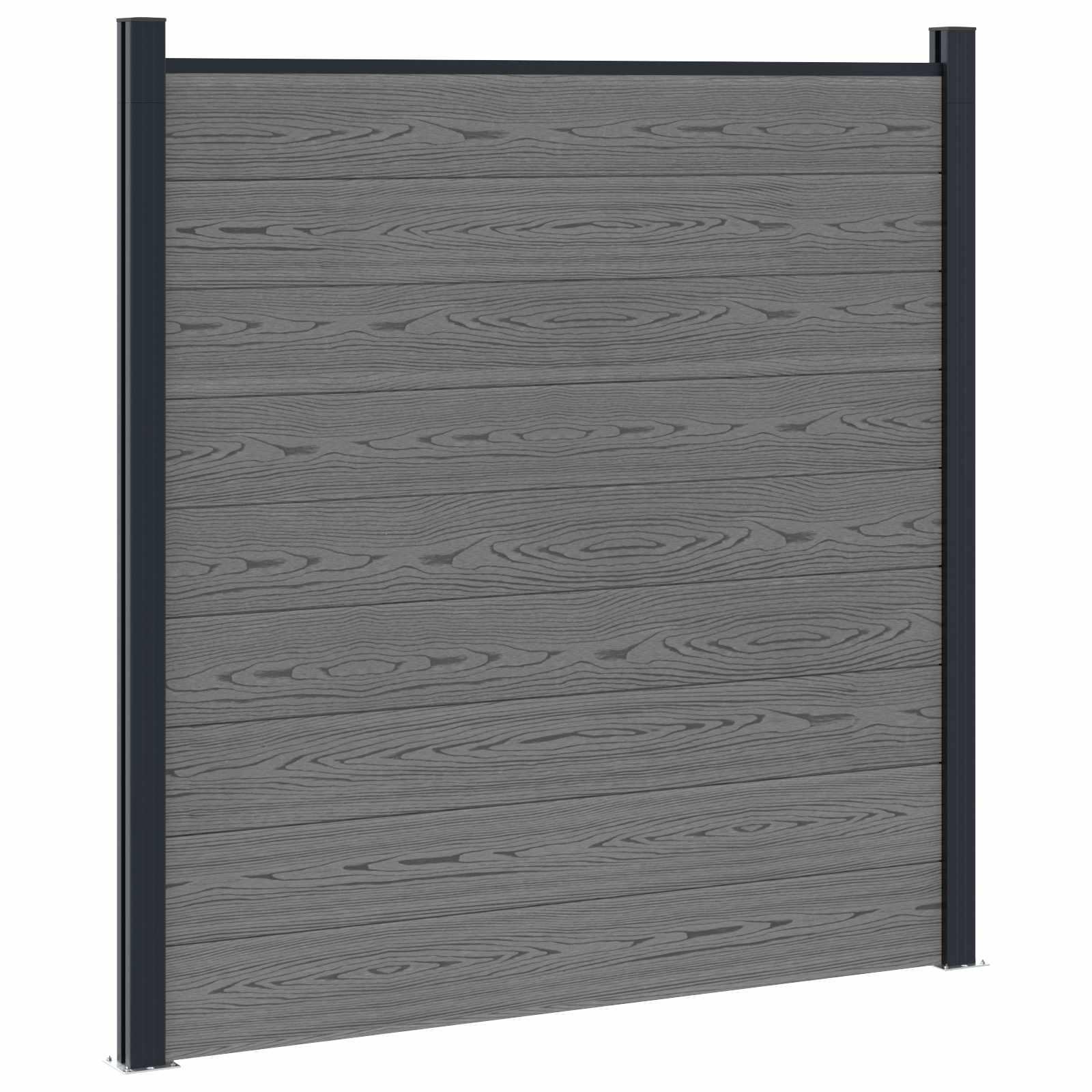Hegnspanel WPC og Aluminium Grå