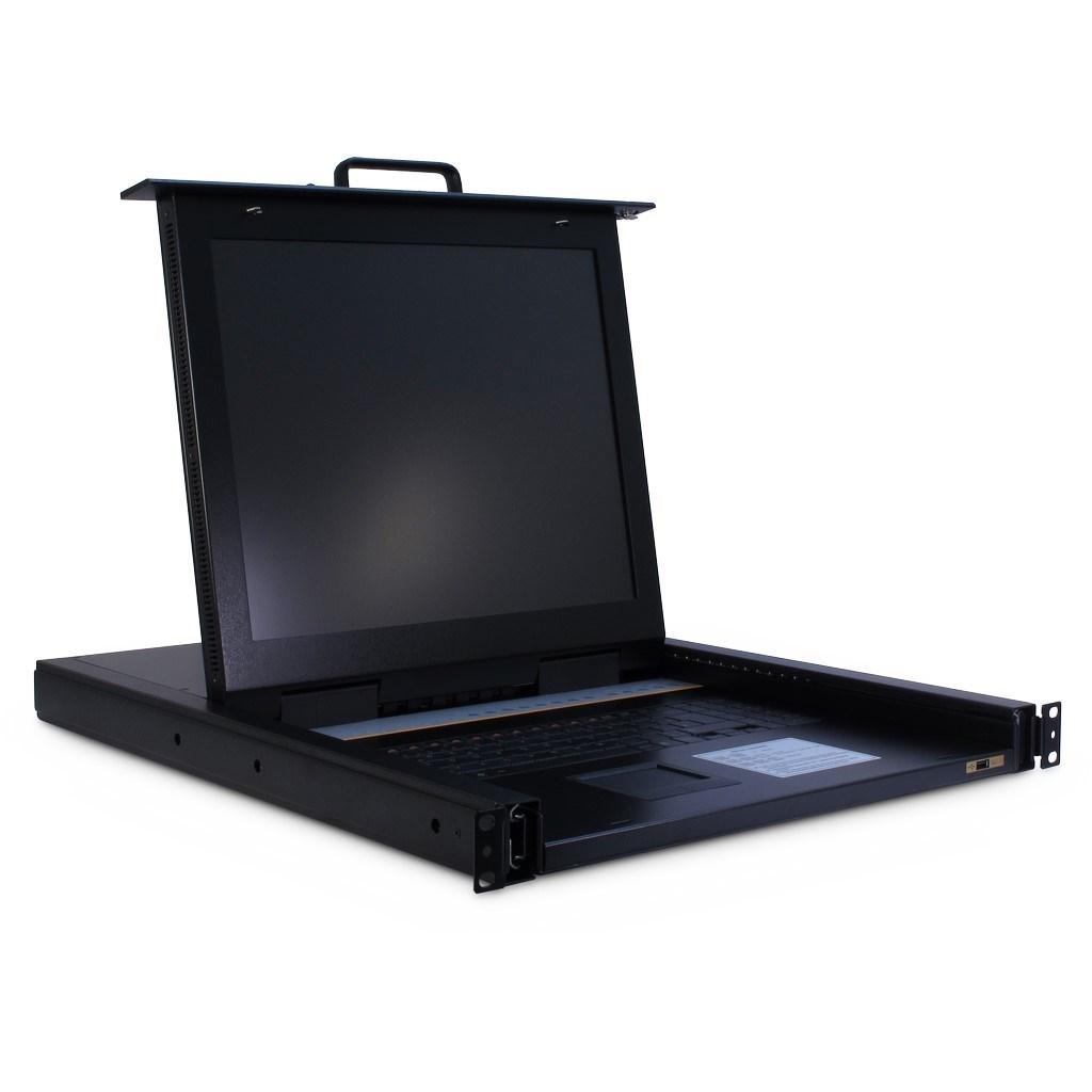 Inter-Tech KVM-1708 rack-konsol 17" - 1280×1024, stål, sort