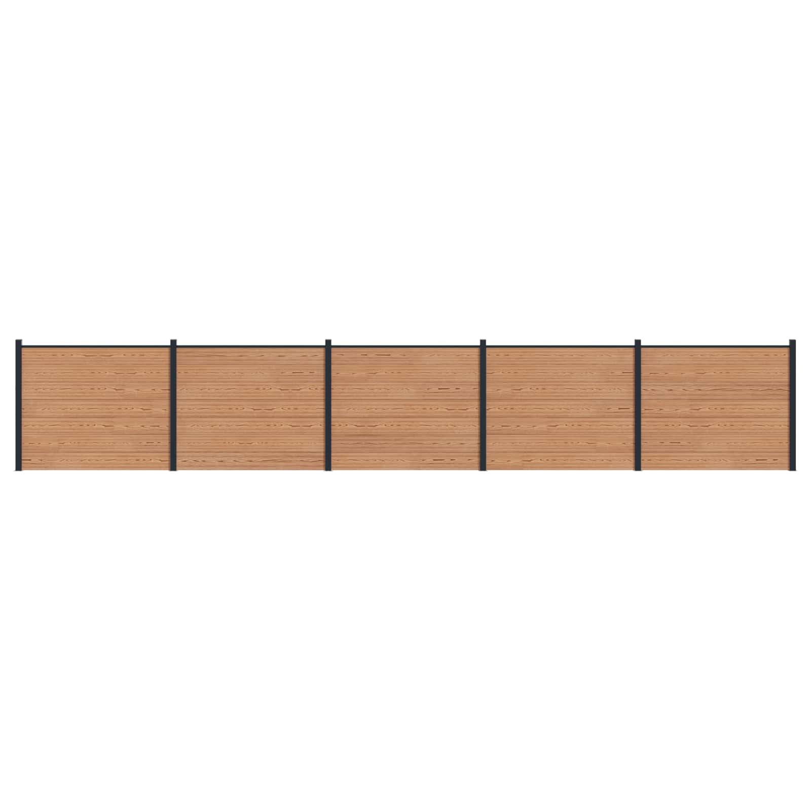 Hegnspanel 5 stk WPC og Aluminium Brun