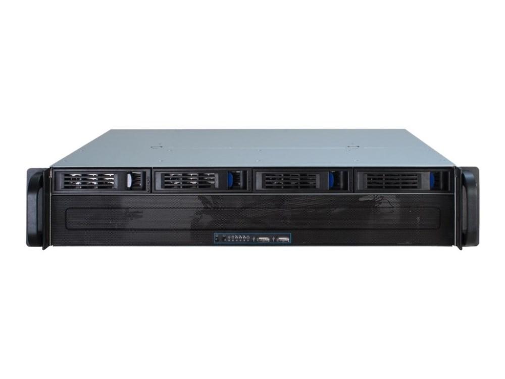 Inter-Tech IPC 2U-2404S rack-kabinet - sort/sølv