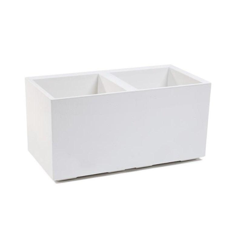 Rektangulær plastkrukke Karo 80 × 40 × 40 cm - creme