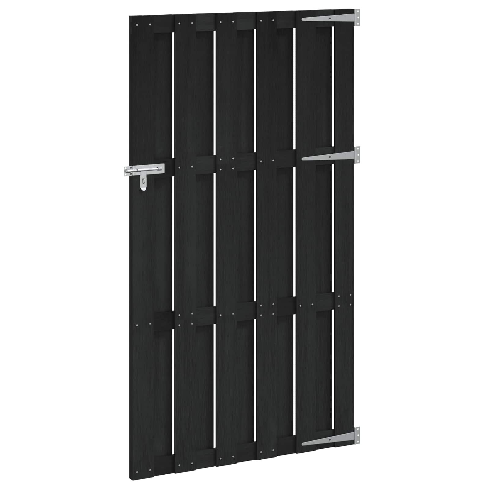 Haveport 100 x 180 cm WPC og Aluminium Sort