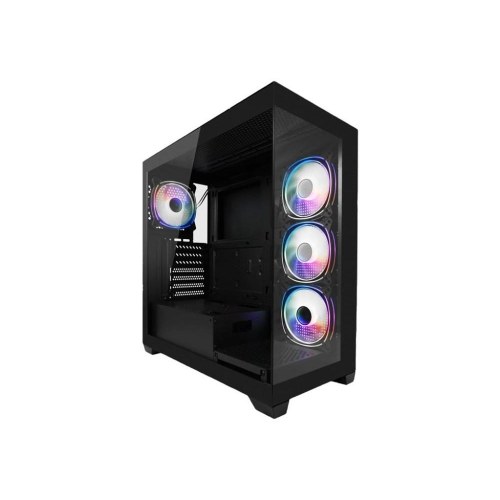 LC-POWER LC-715B-ON midi tower pc-kabinet - sort med RGB-blæsere
