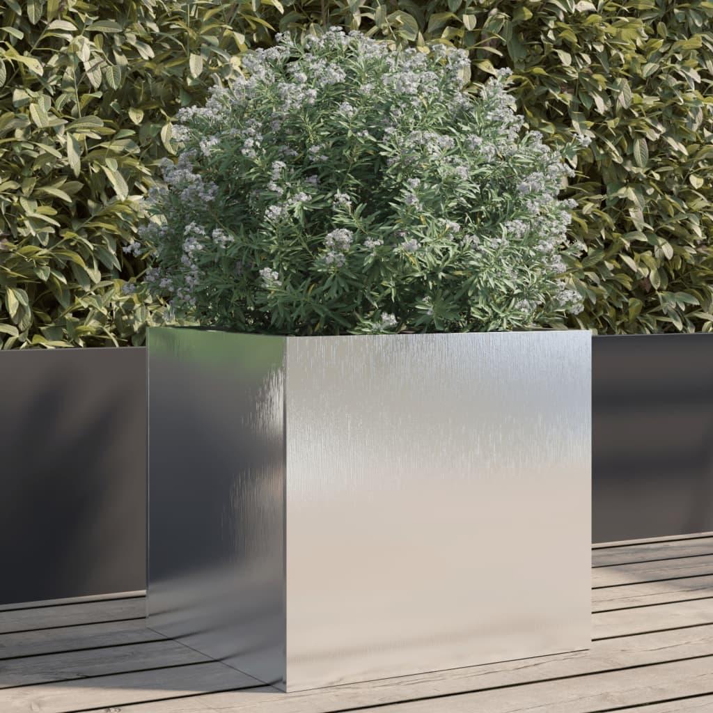 Plantekasse 42x40x39 cm rustfrit stål sølvfarvet