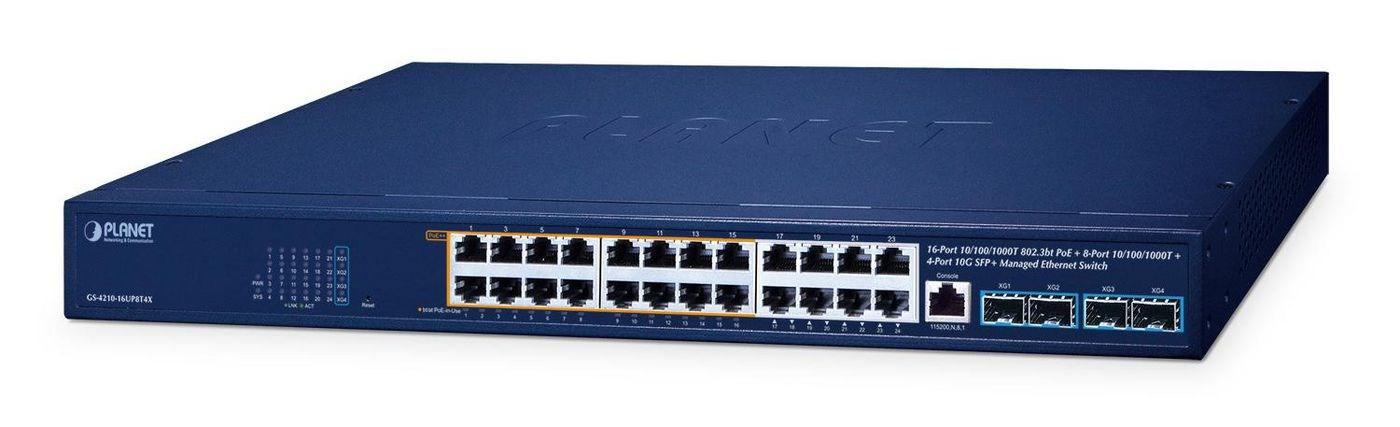 PLANET GS-4210-16UP8T4X - administreret L2/L4 Gigabit switch