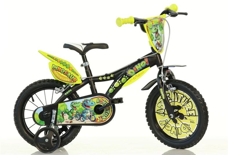 Børnecykel 16" - Dino T-Rex med støttehjul