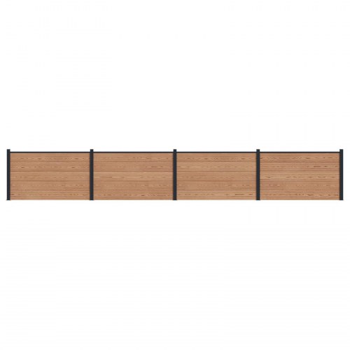 Hegnspanel 4 stk WPC og Aluminium Brun