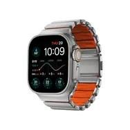 Nomad Stratos rem til Apple Watch 49 mm - naturlig titanium med ultra orange FKM