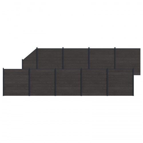 Hegnspanel 10 stk WPC og Aluminium Sort