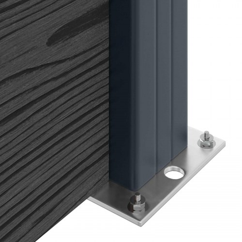 Hegnspanel 10 stk WPC og Aluminium Sort