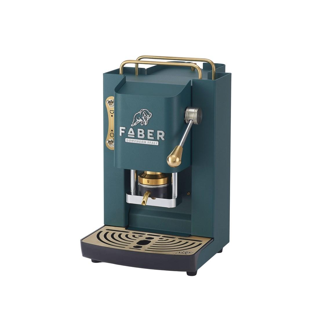 FABER Faber Pro Deluxe - kaffemaskine, British Green med messingdetaljer