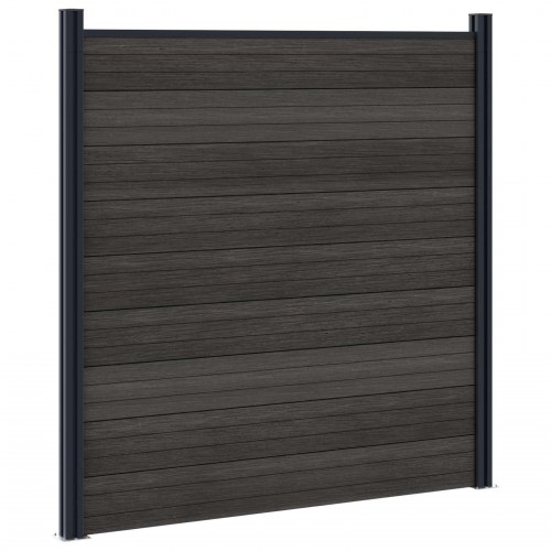Hegnspanel 10 stk WPC og Aluminium Sort