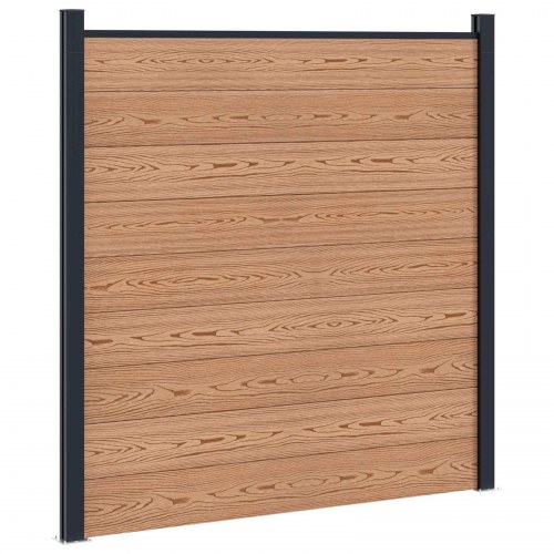 Hegnspanel 11 stk WPC og Aluminium Brun