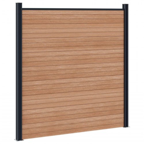 Hegnspanel 5 stk WPC og Aluminium Brun