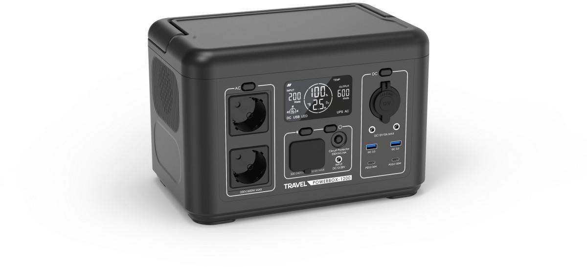 Bærbar powerstation TRAVEL POWERBOX 1200 - 512 Wh, 600 W