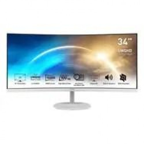 MSI Pro MP341CQWDE 34" buet ultrabred skærm - UWQHD, hvid
