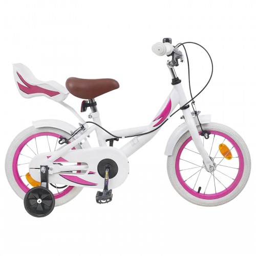 Børnecykel 14 tommer anbefalet til 3-5 år gammel Hvid