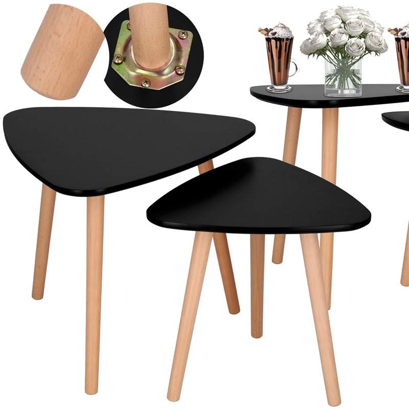Sæt med sofaborde HF0014 - 51 × 45 cm og 39 × 40 cm, sort