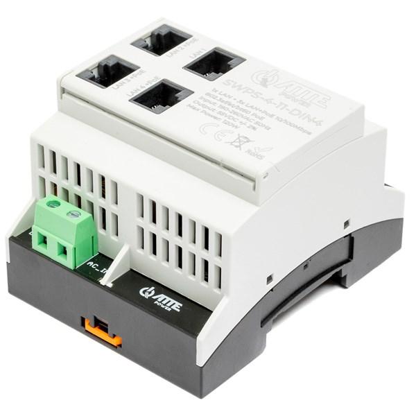 Atte SWPS-4-11-DIN4 - 4‑ports PoE-switch med indbygget strømforsyning til DIN-skinne (TH35) billede