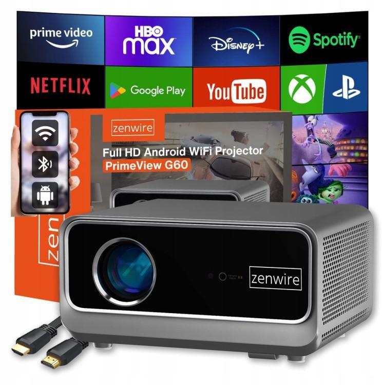 Zenwire PrimeView G60 Full HD Android WiFi projektor - smart projektor til hjemmet billede