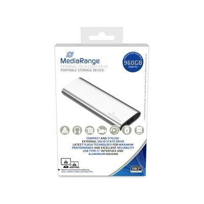 MediaRange MR1103 ekstern SSD 900 GB, USB-C 3.2 Gen 2 - Sølv