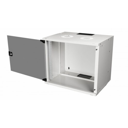 Equip Eco vægmonteret 19" rackskab - 9U, 54×40 cm, lysegrå (RAL 7035)