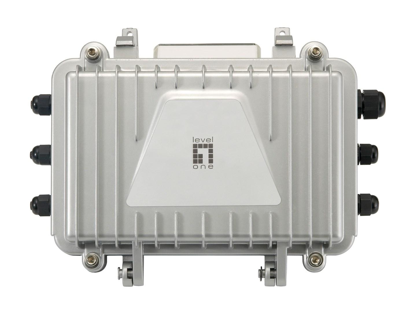 LevelOne PFE-1014R PoE over hybridkabel-modtager - 4 PoE-udgange, inde/ude, IP66