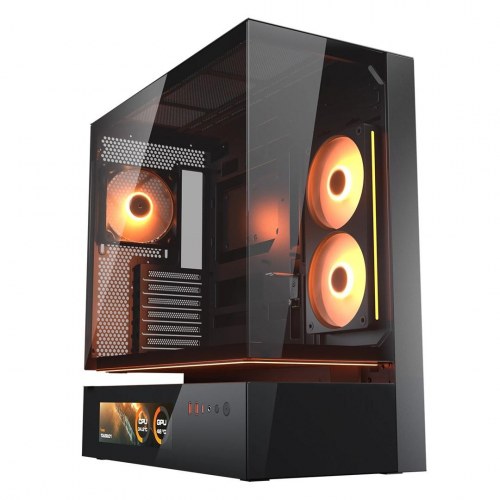 COUGAR CFV235 Vision midi-tower kabinet - ARGB, LCD-display, hærdet glas, sort