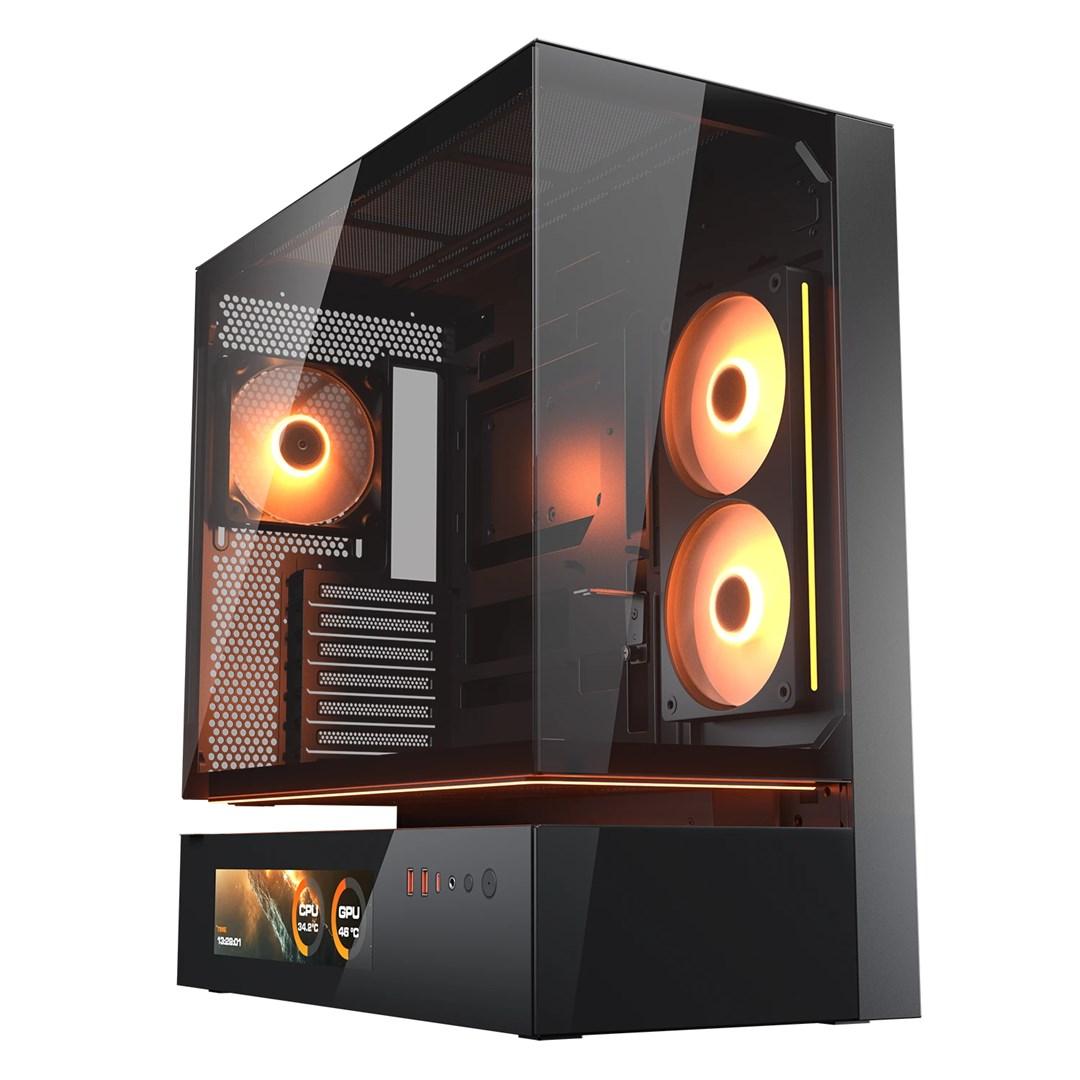 COUGAR CFV235 Vision midi-tower kabinet - ARGB, LCD-display, hærdet glas, sort
