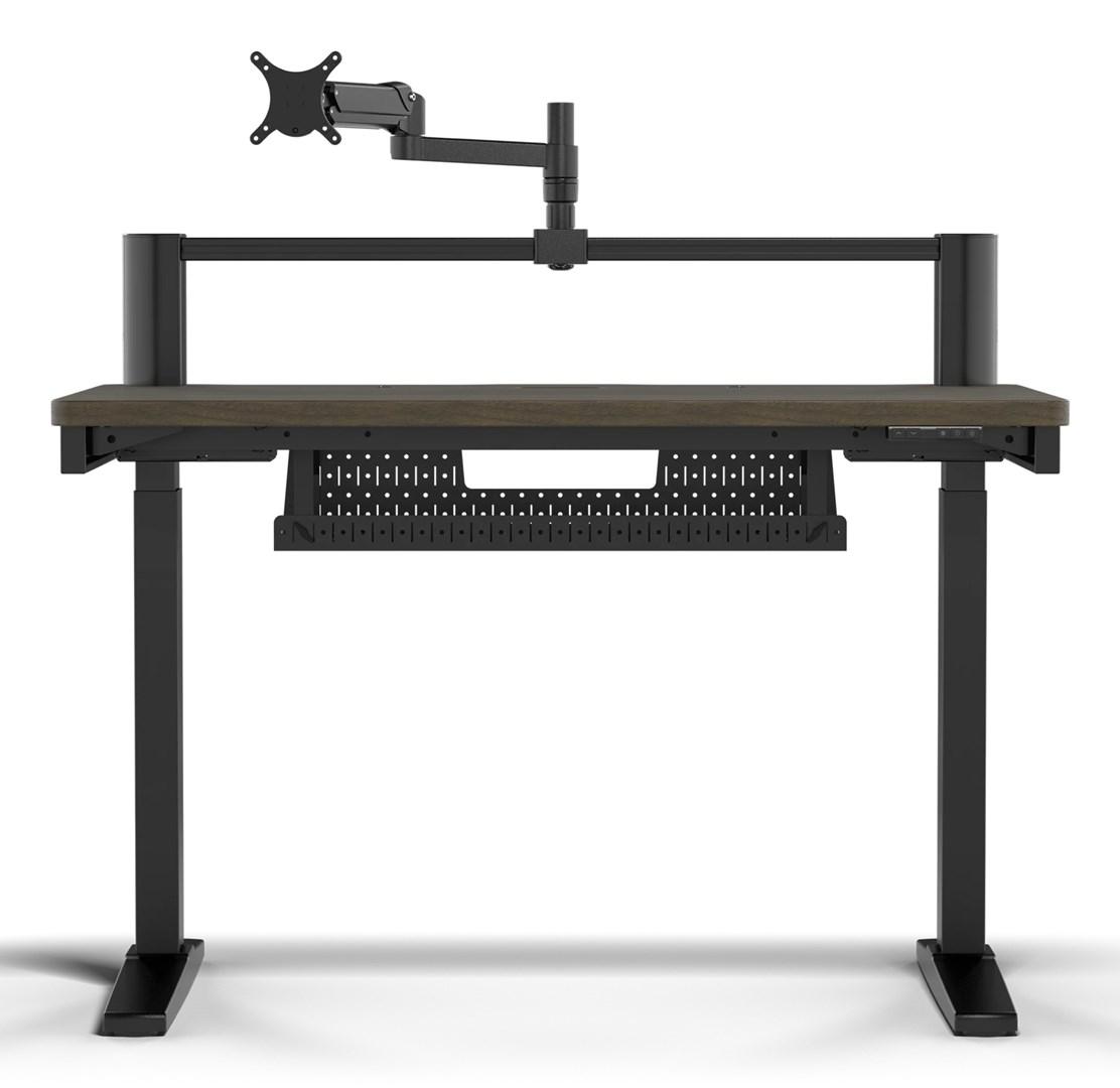 Corsair Platform:4 Elevate - højdejusterbart gamingbord med skærmarm, sort/valnød