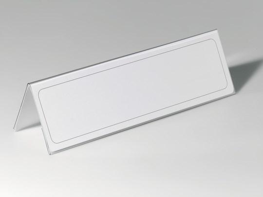 DURABLE 8053 bordskilt, ikke-metallisk - transparent/hvid, 297 × 105 mm (pakke med 25)