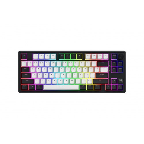 HATOR Skyfall 80 MAG ULTIMA 8K - trådløst gamingtastatur, USB/RF/Bluetooth, RGB, US ANSI - Sort/Hvid