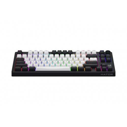 HATOR Skyfall 80 MAG ULTIMA 8K - trådløst gamingtastatur, USB/RF/Bluetooth, RGB, US ANSI - Sort/Hvid