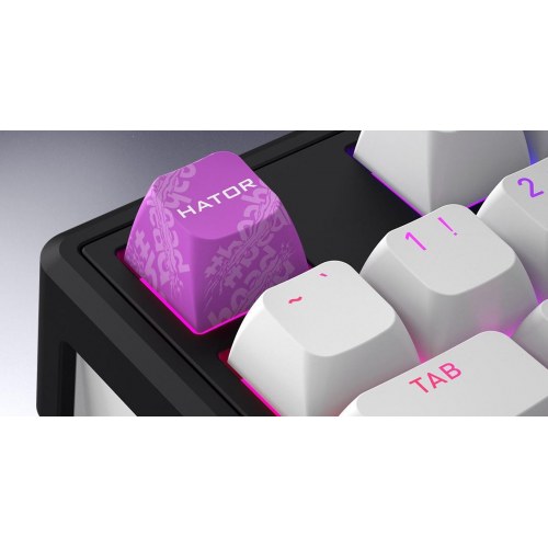HATOR Skyfall 80 MAG ULTIMA 8K - trådløst gamingtastatur, USB/RF/Bluetooth, RGB, US ANSI - Sort/Hvid