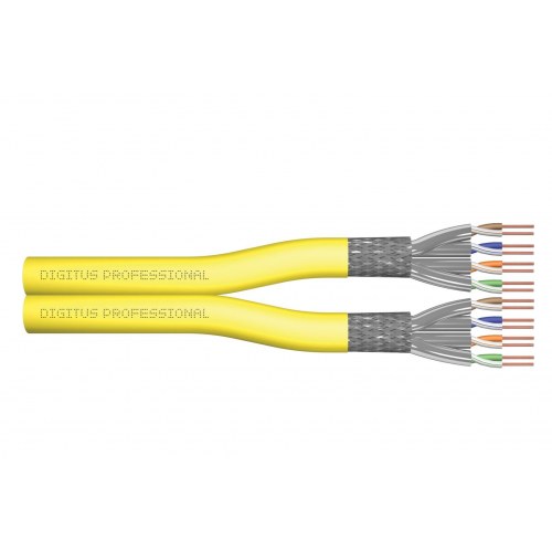 DIGITUS CAT 7A S/FTP installationskabel - 500 m duplex, gul, Cca