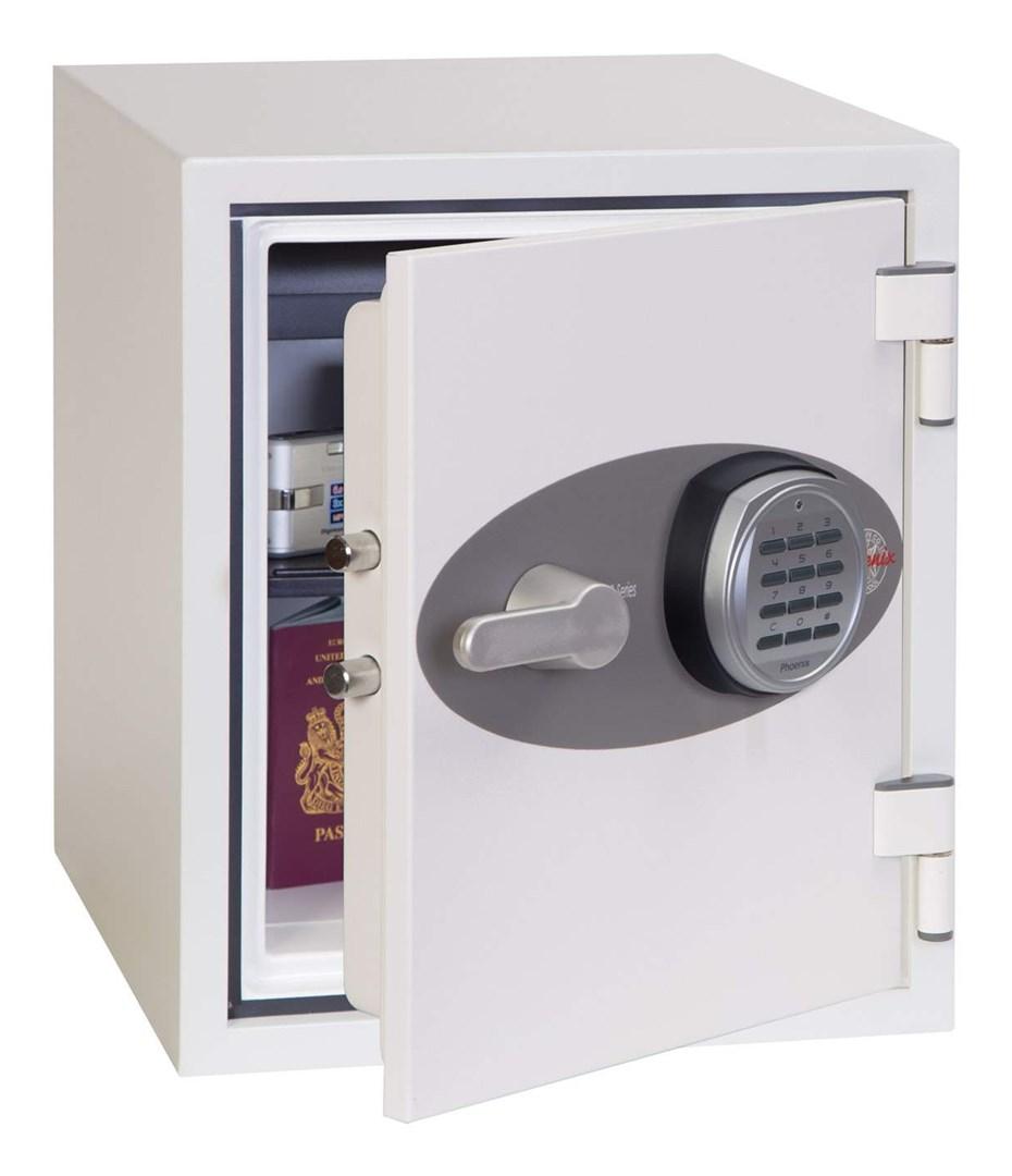 Titan FS1282E gulvsafe 25 l - stål, hvid med elektronisk lås