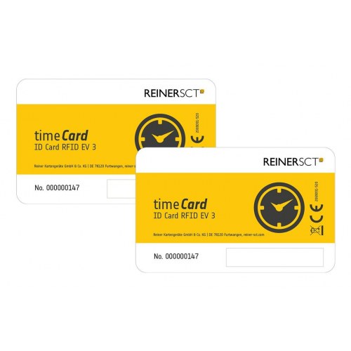 Reiner SCT timeCard Premium-kort - MIFARE DESFire EV3 RFID, gul/sort/hvid, 50 stk.