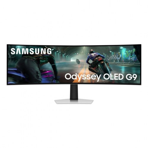 Samsung Odyssey OLED G9 49" Dual QHD buet gaming-skærm - Sølv