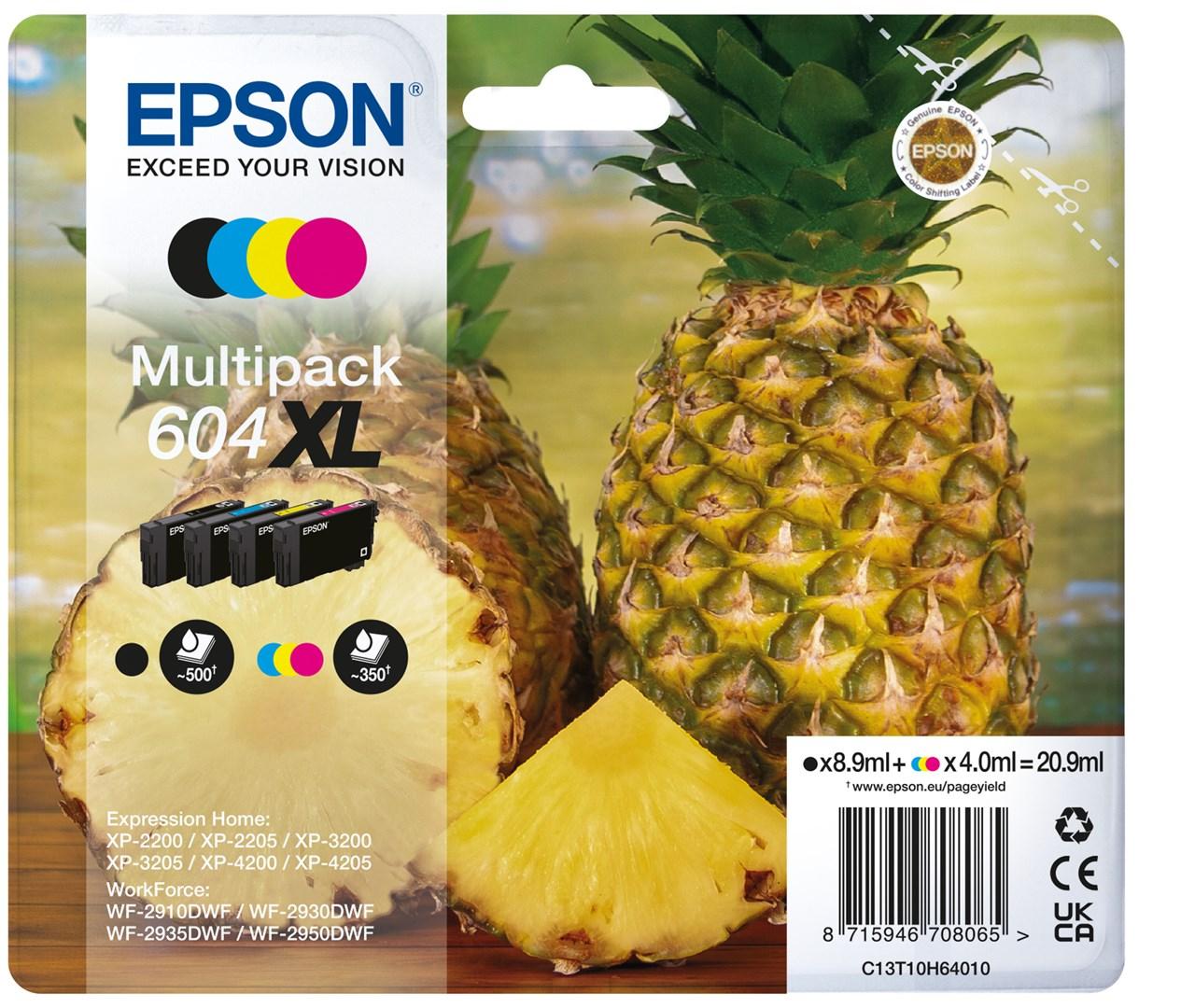 Epson 604XL blækpatron multipack - sort, cyan, magenta, gul (XL)