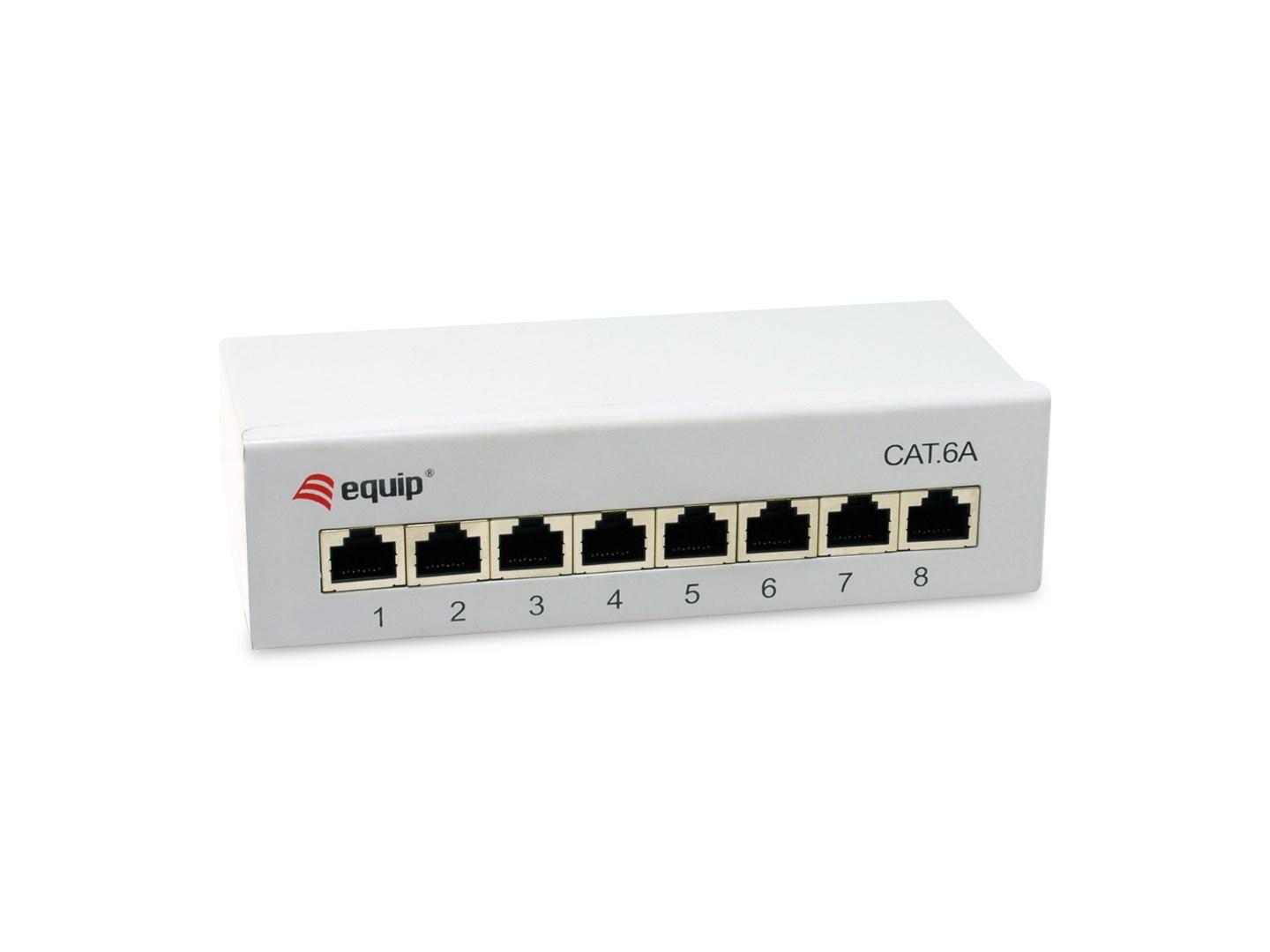 Equip 326521 patchpanel - 8-port Cat6a RJ-45, 10GBase‑T